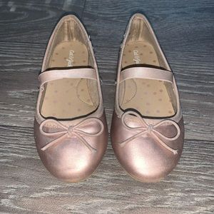 Kids rose gold flats